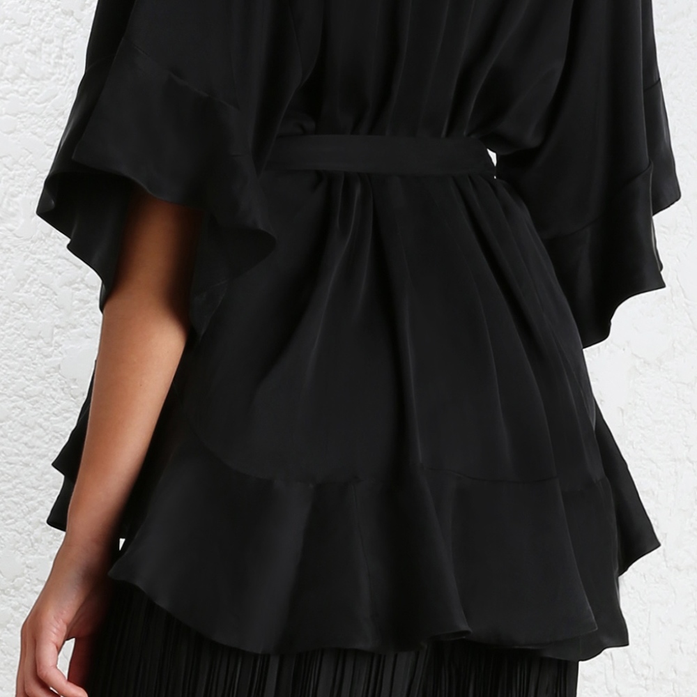 NWT Zimmermann Empire Sueded Robe Top-Black - Picture 4 of 7